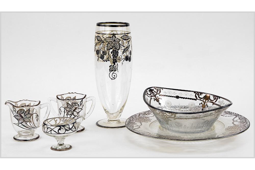 A Collection of Silver Overlay Glass. (1 of 1)