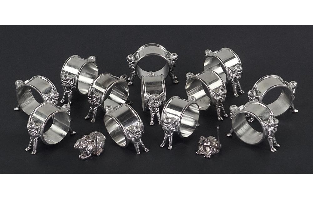 A Set of Twelve Figural Napkin Rings. (1 of 1)