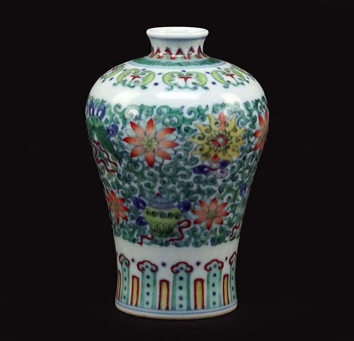 A Chinese Doucai Glazed Meiping Vase. (1 of 2)