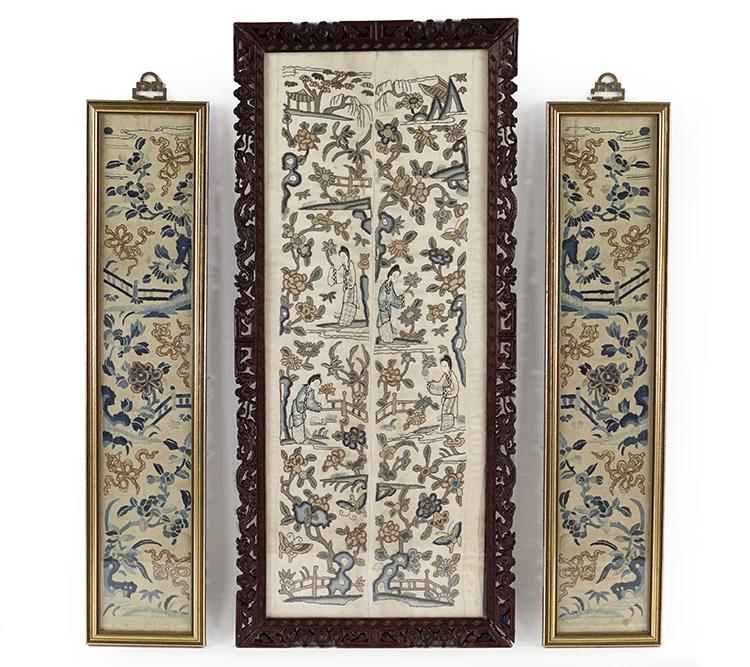 A Pair of Chinese Embroidered Panels. (1 of 1)