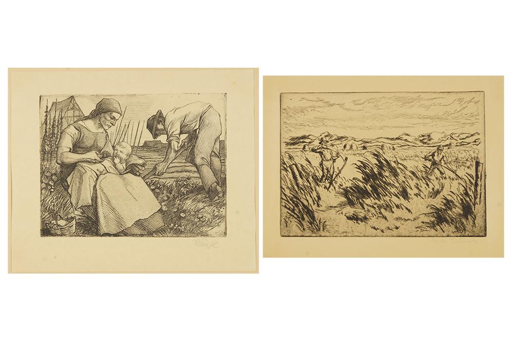 Rudolf Schiestl (German, 1878-1931) Bauernfamilie. (1 of 3)