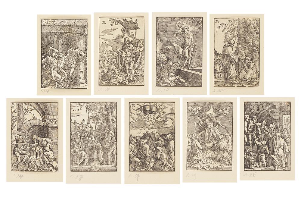 Albrecht Altdorfer (German, 1480-1538) From 'Fall and: Albrecht Altdorfer (German, 1480-1538) From 'Fall and Redemption of the Human Race'. Nine woodcuts from the series of forty, unframed Each: 2.75" x 2"