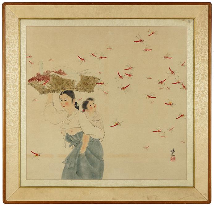 Artist Unknown (Chinese, 20th Century) Mother and Child (1 of 2)