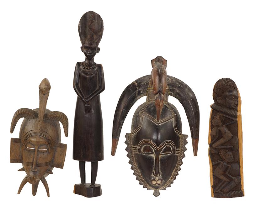 Two African Carved Wood Masks. (1 of 1)