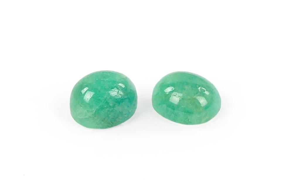 Two Unmounted Cabochon Emeralds. (1 of 1)