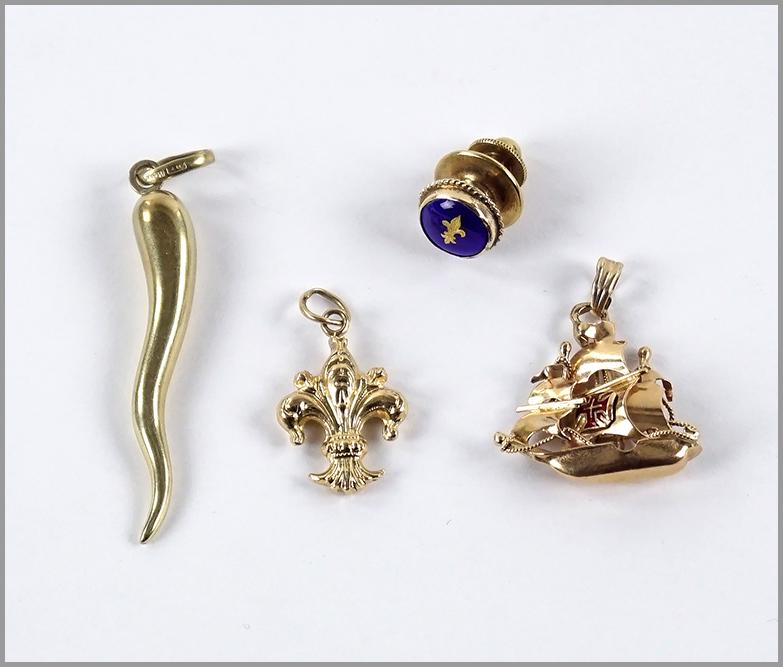 Three 14 Karat Yellow Gold Pendants. (1 of 1)