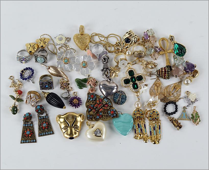 A Collection of Jewelry.: A Collection of Jewelry. Including signed pieces by Kenneth Jay Lane, Nolan Miller, Joan Rivers, Linda Levinson and others