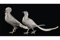 Two Maciel Sterling Silver Table Pheasants.