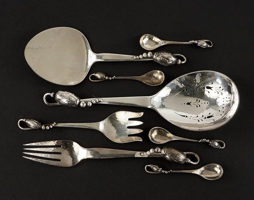 A Collection of Georg Jensen Sterling Silver Utensils. (1 of 1)