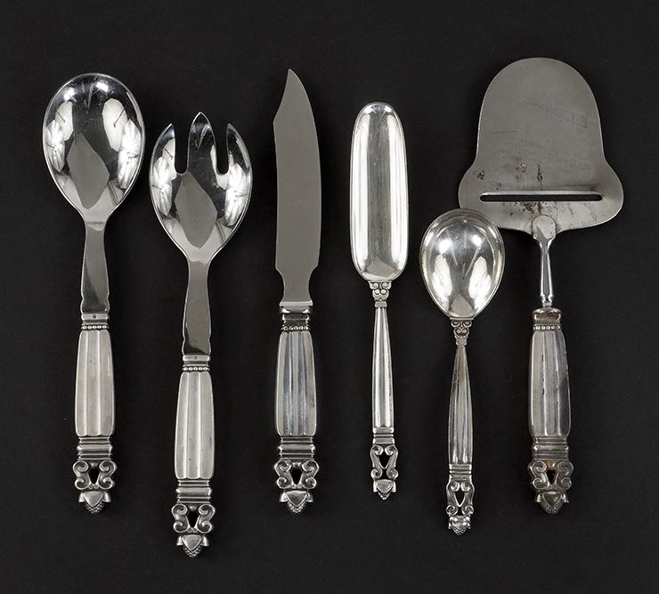 A Collection of Georg Jensen Sterling Silver Serving (1 of 5)