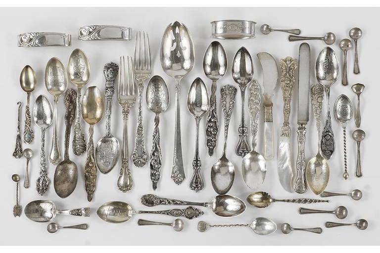 A Collection Of Sterling Silver Utensils.