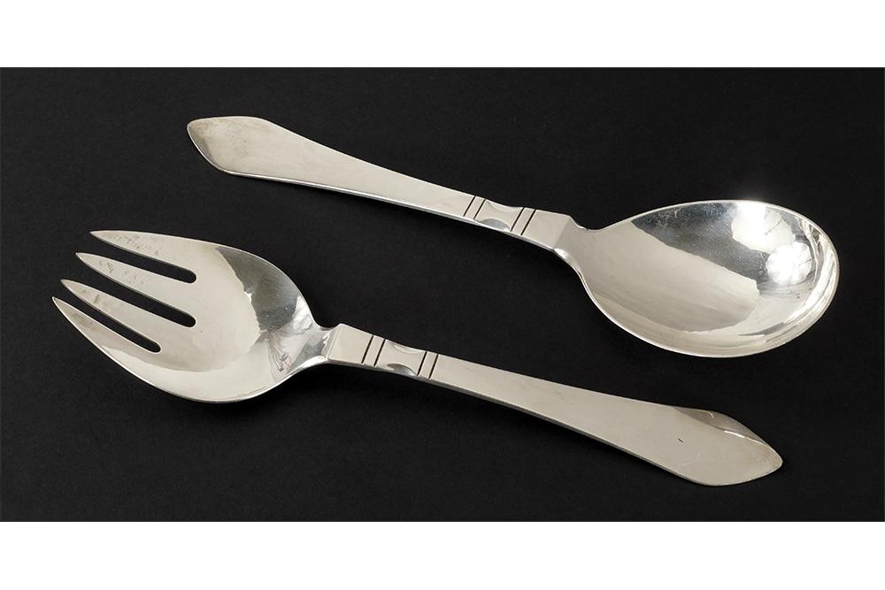 A Georg Jensen Sterling Silver Two-Piece Large Serving (1 of 1)