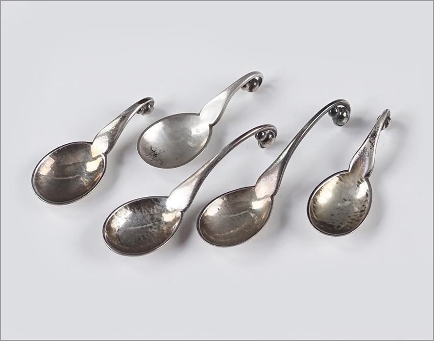 Two Pairs of Georg Jensen Sterling Silver Spoons. (1 of 3)