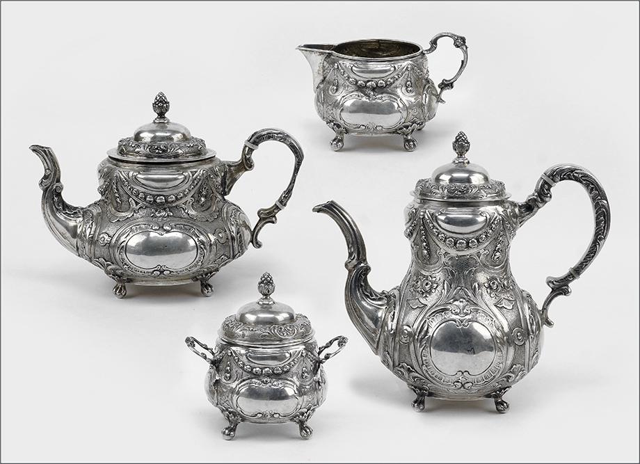 A Hanau .800 Silver Tea and Coffee Service. (1 of 2)