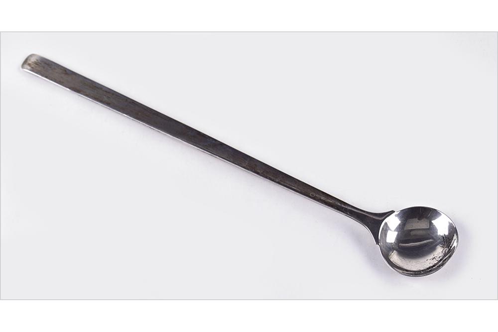 A Graff, Washbourne & Dunn for Steuben Sterling Silver: A Graff, Washbourne & Dunn for Steuben Sterling Silver Tasting Spoon. Reverse is marked for silver maker, Steuben and numbered "250" Length: 12" Wt: 3.30 ozt