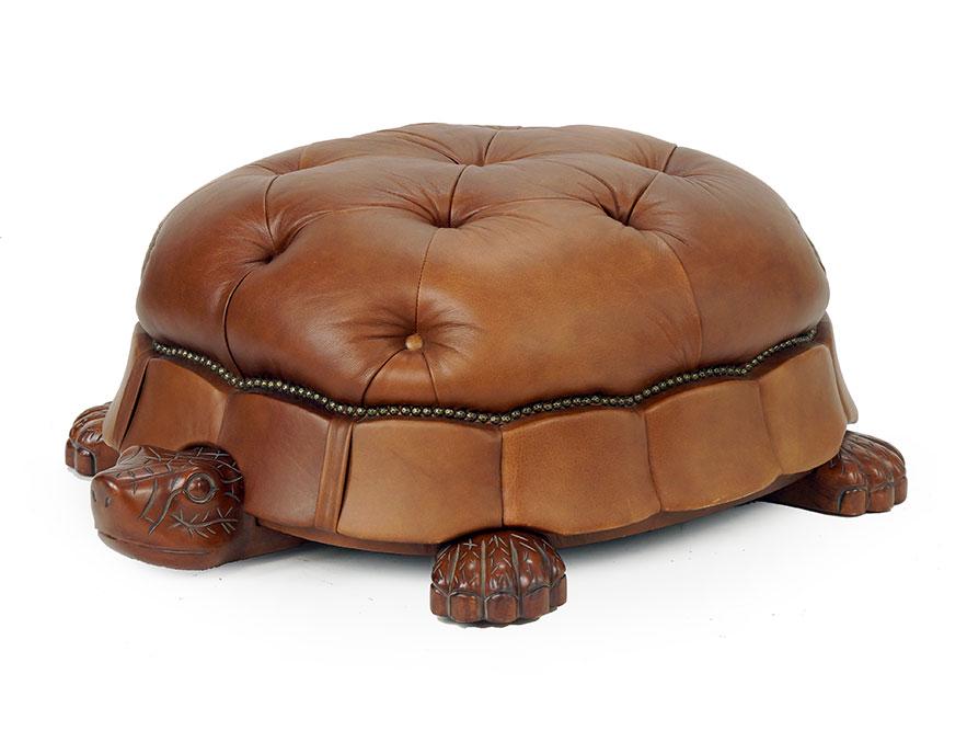 A Vangard Furniture Turtle Form Ottoman. (1 of 1)