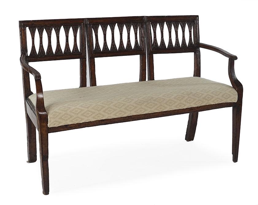 A Sheraton Style Triple Chairback Settee. (1 of 1)
