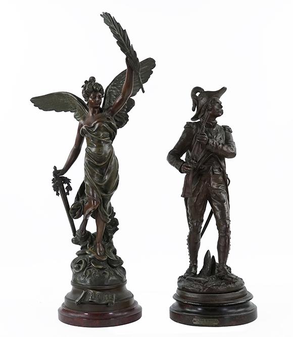Two Patinated Metal Figures. (1 of 1)