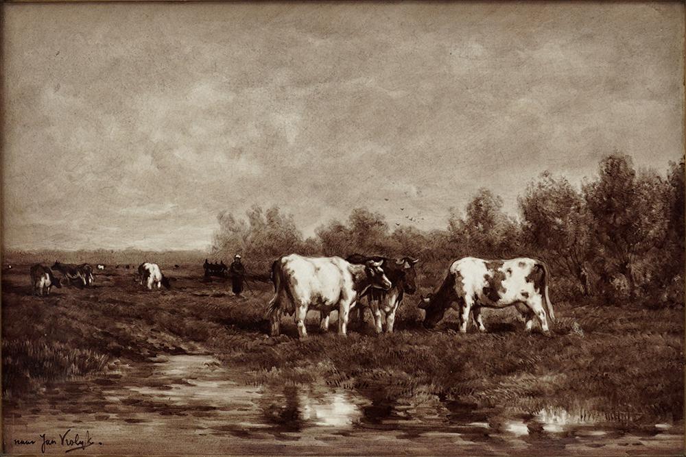 A Delft Tile with Landscape After Jan Vrolijk. (1 of 3)