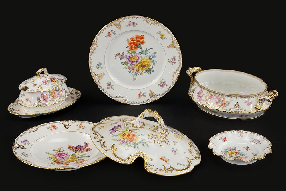 A Dresden Porcelain Partial Dinner Service. (1 of 3)