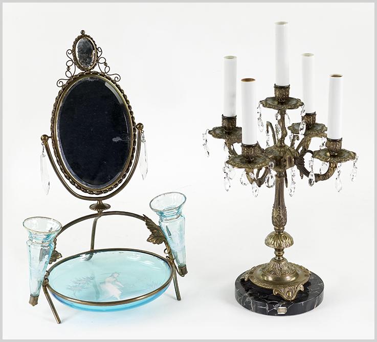 A 19th Century French Metal and Glass Dressing Mirror. (1 of 1)