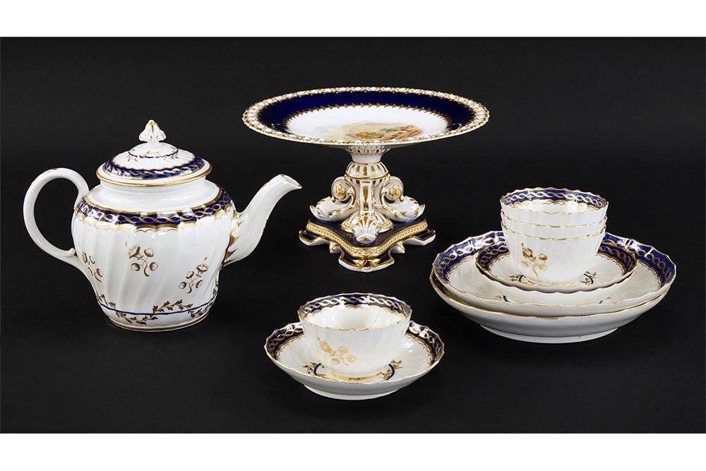 An English Worcester Flight Gilt Porcelain Partial Tea (1 of 1)