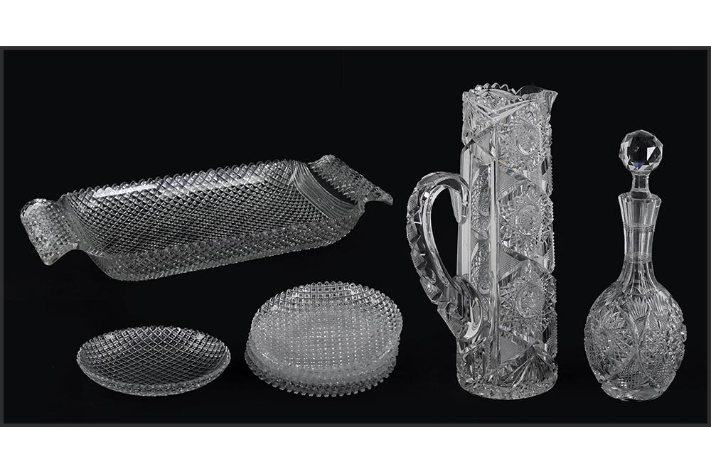 An American Brilliant Cut Glass Ice Cream Service. (1 of 8)