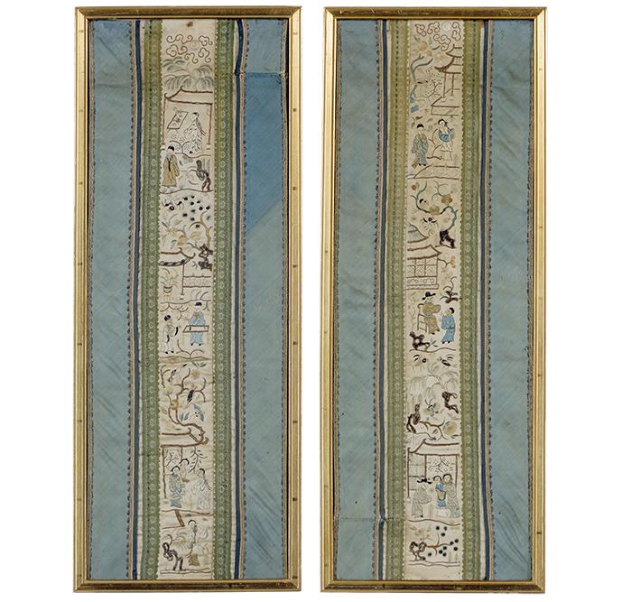 A Pair of Chinese Embroidered Panels. (1 of 1)