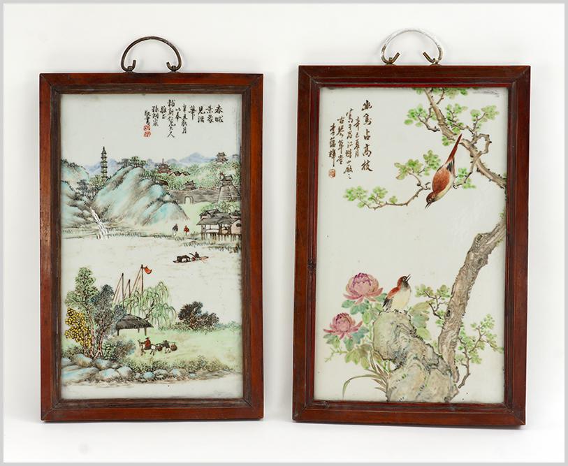 Two Chinese Painted Porcelain Plaques. (1 of 7)
