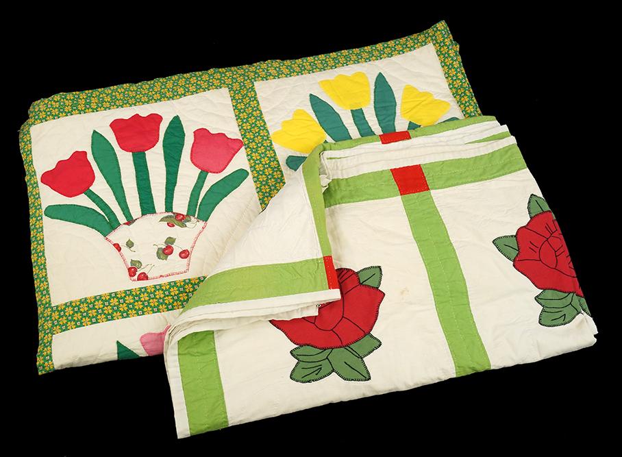 Two Floral Applique Quilts. (1 of 1)