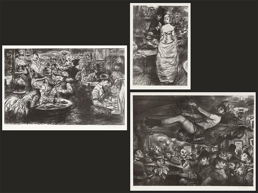 Ben Stahl (American, 1910-1987) A Collection of Thirty: Ben Stahl (American, 1910-1987) A Collection of Thirty Lithographs. Ten impressions each of the following: 'San Francisco Swinger' 1980, 'Bar Room', and 'Lady in Bar Room', both 1981. Each pencil sign