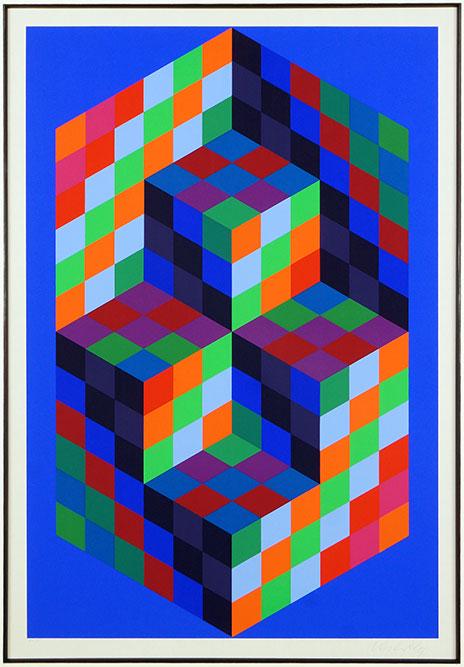 Victor Vasarely (Hungarian/French, 1906-1997) Cubes. (1 of 2)