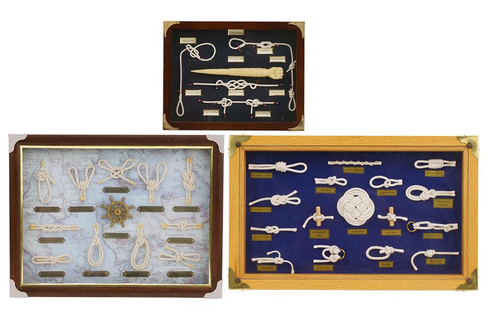 Three Framed Collections of Sailing Rope Knots. (1 of 1)