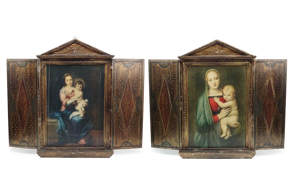 Two Wooden Triptych Frames. (1 of 2)