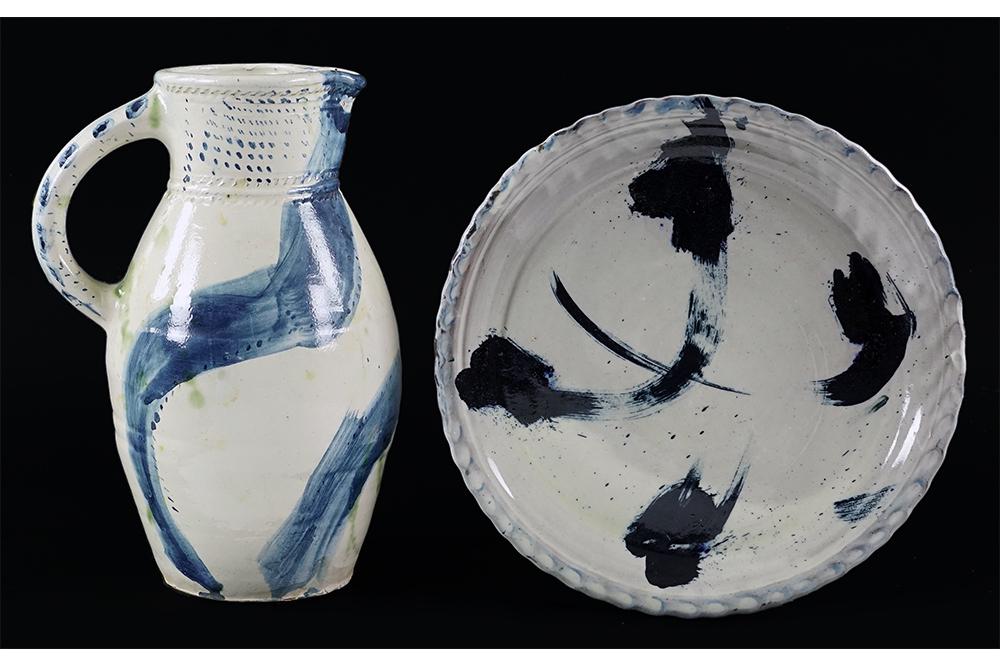 David Garland (British, B. 1941) A Pitcher and Dish. (1 of 3)