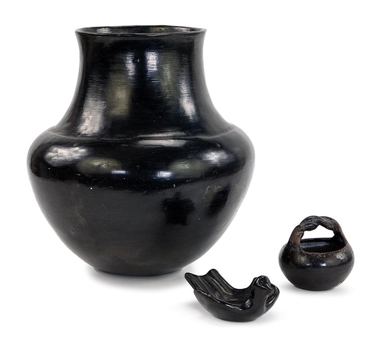 Three Pieces of Blackware Pottery. (1 of 1)