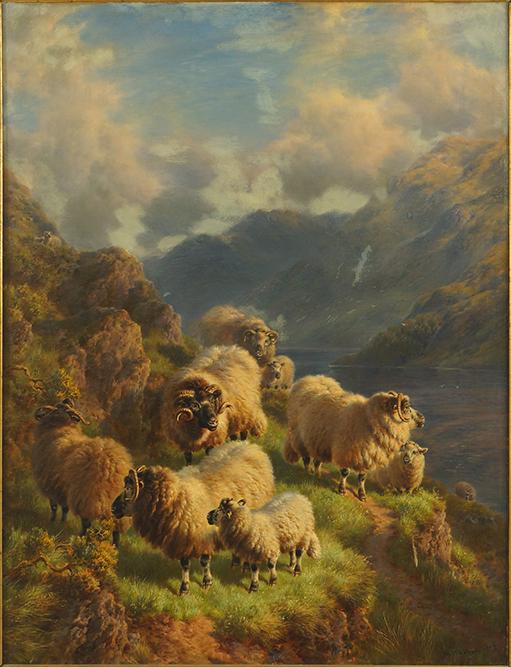 William Henry Watson (British, 1831-1921) Highland: William Henry Watson (British, 1831-1921) Highland Sheep. Oil on canvas, signed lower right and dated 1906 34" x 26" Frame: 41.25" x 33.25"