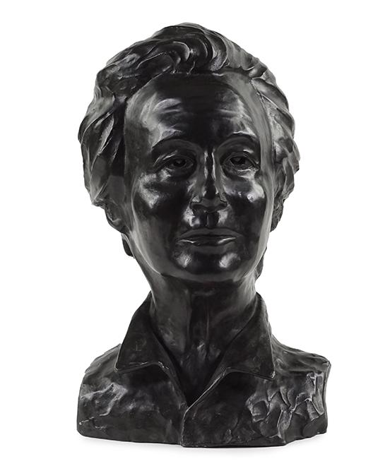 Jacob Epstein (Polish/Israeli, 1921-2003) Frank Lloyd: Jacob Epstein (Polish/Israeli, 1921-2003) Frank Lloyd Wright. Patinated bronze bust of Frank Lloyd Wright is signed and dated "Epstein 86" along rear left side, and bears a foundry mark along the left