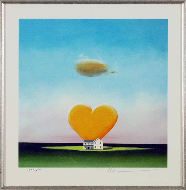 Robert Deyber (American, B. 1955) Home is Where the: Robert Deyber (American, B. 1955) Home is Where the Heart Is. Color lithograph, pencil signed lower right and numbered 187/275. Provenance: Martin Lawrence Galleries 9" x 9" Frame: 22" x 21.75"
