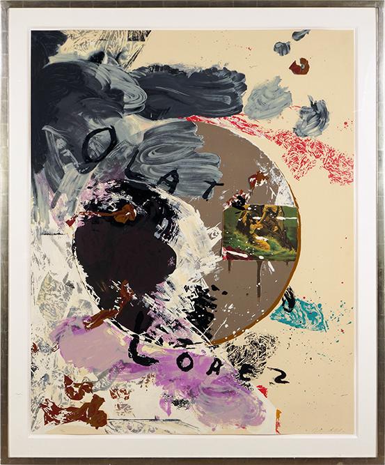Julian Schnabel (American, B. 1951) Olatz Lopez.: Julian Schnabel (American, B. 1951) Olatz Lopez. Color serigraph, pencil signed lower right, dated '92, and numbered 232/250 54" x 42.75" Frame: 62" x 51"