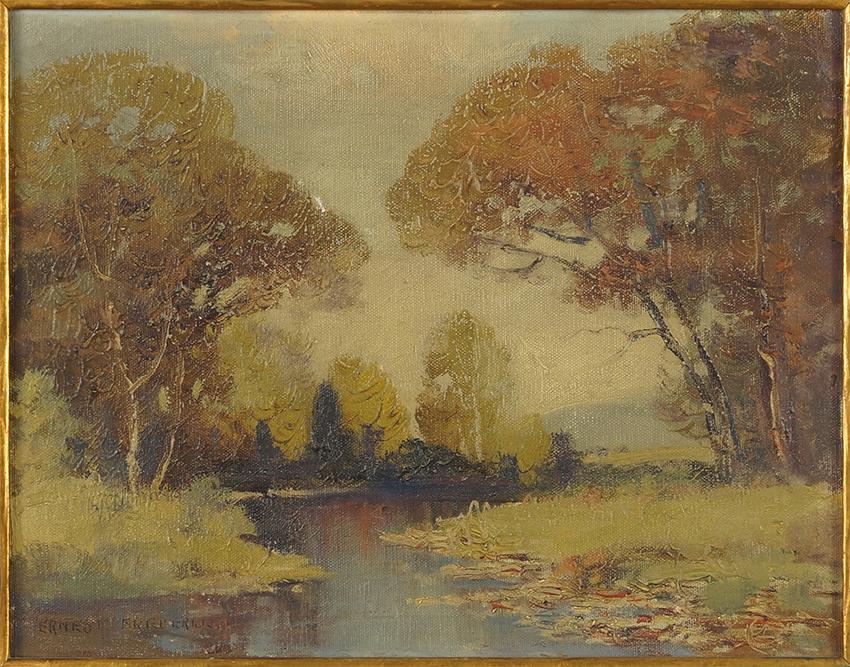 Ernest Fredericks (American, 1877-1958) Arboretum.: Ernest Fredericks (American, 1877-1958) Arboretum. Oil on canvas, signed lower left 11" x 14" Frame: 14.5" x 17.5"