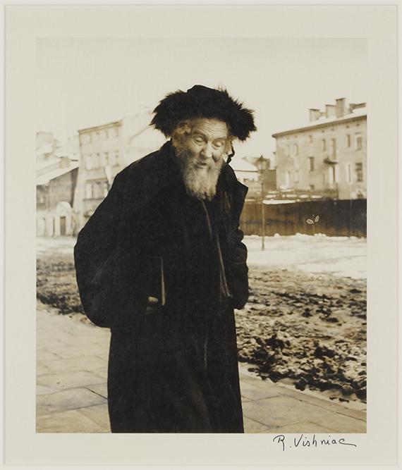Roman Vishniac (Russian-American, 1897-1990) Polish: Roman Vishniac (Russian-American, 1897-1990) Polish Chassid, Cracow. Gelatin silver print, c. 1938, printed c. 1970, signed in ink lower right 12" x 10" Frame: 20.75" x 18.75"
