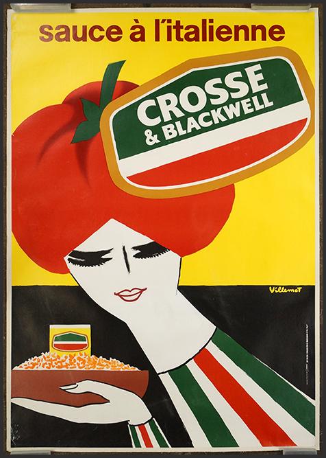 Bernard Villemot (French, 1911-1990) Sauce L'Italienne.: Bernard Villemot (French, 1911-1990) Sauce L'Italienne. Color lithographic poster, 1981, unframed 67 1/2" x 47"