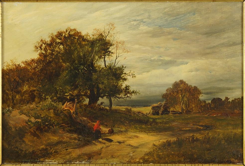 Sidney Richard Percy (British, 1821-1886) A Stop Along: Sidney Richard Percy (British, 1821-1886) A Stop Along the Way. Oil on canvas, signed lower right 12" x 18.5" Frame: 17.5" x 23.25"