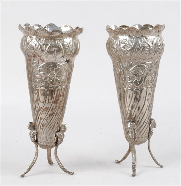 PAIR OF TOLE PLANTERS.