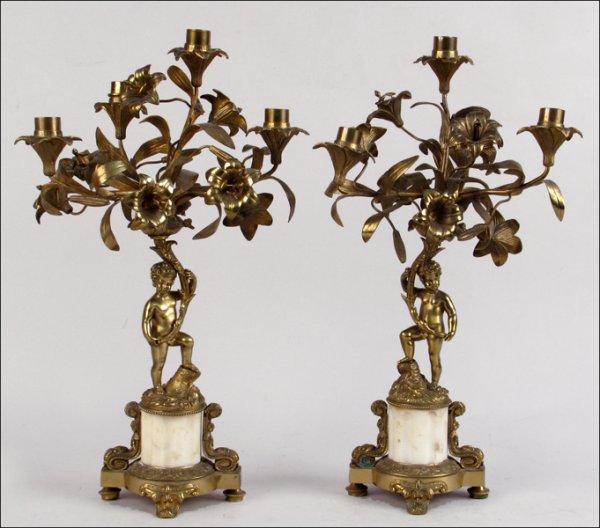 PAIR OF NINETEENTH-CENTURY FRENCH ORMOLU FIGURA