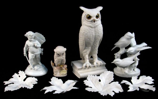 BOEHM WHITE BISQUE FIGURE OF AN OWL.