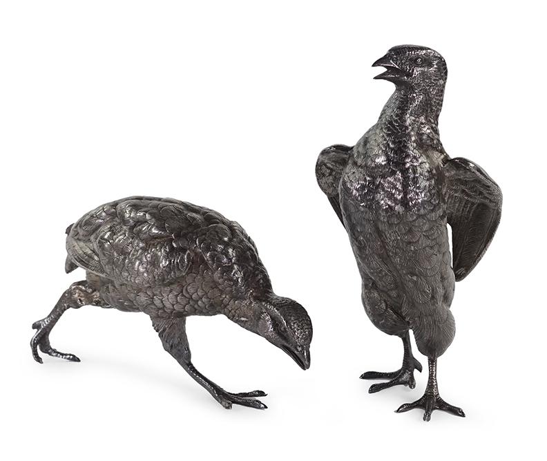 A Pair of Continental Silverplate Table Ornaments. (1 of 1)