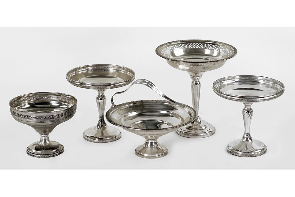 A Collection of Weighted Sterling Silver Compotes. (1 of 1)