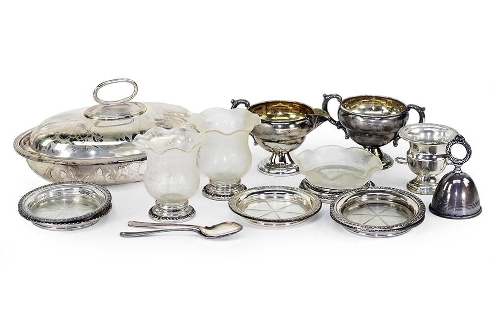 A Weighted Sterling Silver Creamer and Sugar Bowl. (1 of 1)